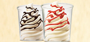 КОД-12797, 16424: Два мороженых Сандей (карамельный, клубничный, шоколадный) за 99,99